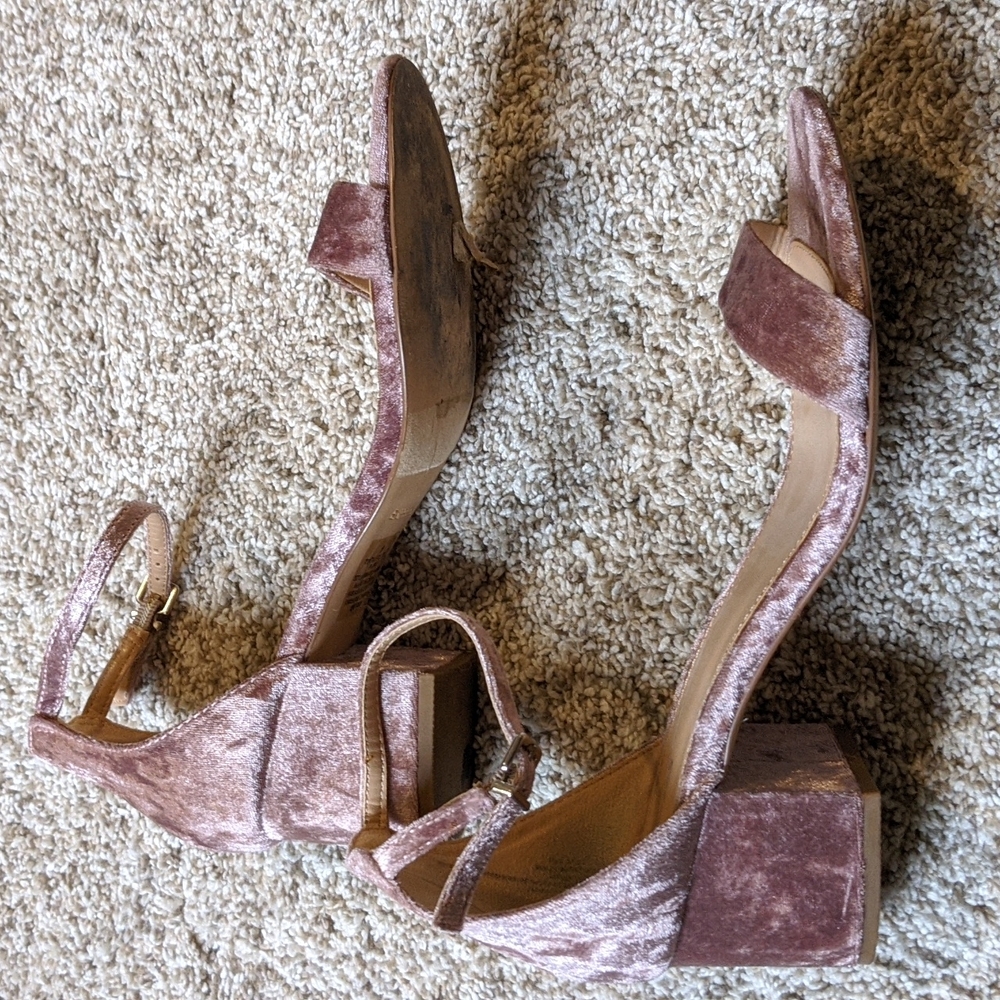 Pink Velvet Express Block Heels